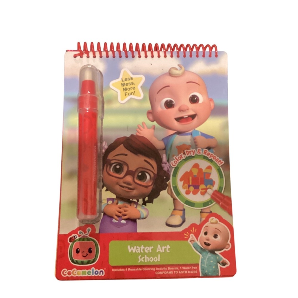 Cocomelon Water Art School Reusable Coloring Activity Book with Water Pen New